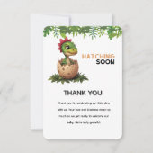 Adorable Kawaii Baby Dinosaur Hatching Dankeskarte (Vorderseite)