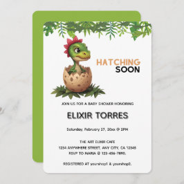 Adorable Kawaii Baby Dinosaur Hatching Einladung