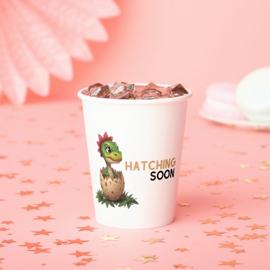 Adorable Kawaii Baby Dinosaur Hatching Pappbecher (Insitu)