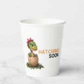 Adorable Kawaii Baby Dinosaur Hatching Pappbecher (Rückseite)