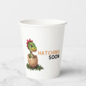 Adorable Kawaii Baby Dinosaur Hatching Pappbecher (Vorderseite)