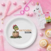 Adorable Kawaii Baby Dinosaur Hatching Pappteller (Party)