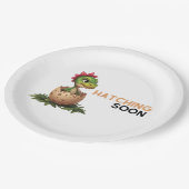 Adorable Kawaii Baby Dinosaur Hatching Pappteller (Schrägansicht)