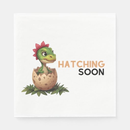 Adorable Kawaii Baby Dinosaur Hatching Serviette (Vorderseite)