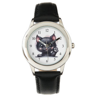 Adorable Kawaii Black Cat Armbanduhr