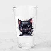 Adorable Kawaii Black Cat Glas (Vorderseite)