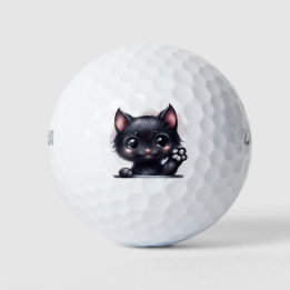 Adorable Kawaii Black Cat Golfball