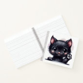 Adorable Kawaii Black Cat Notizblock (Innenseite)