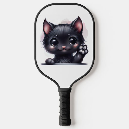 Adorable Kawaii Black Cat Pickleball Schläger (Vorderseite)