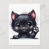 Adorable Kawaii Black Cat Postkarte (Vorderseite)