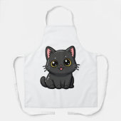 Adorable Kawaii Black Cat Schürze (Vorderseite)