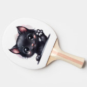 Adorable Kawaii Black Cat Tischtennis Schläger (Seitenansicht)