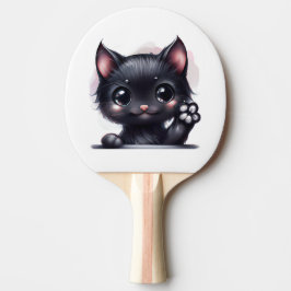 Adorable Kawaii Black Cat Tischtennis Schläger