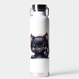 Adorable Kawaii Black Cat Trinkflasche