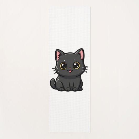 Adorable Kawaii Black Cat Yogamatte (Vorderseite)