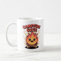 Adorable Kawaii Campfire Charakter auf wärmer Past