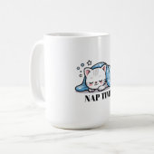 Adorable Kawaii Cat Cartoon Kaffeetasse (Vorderseite Links)