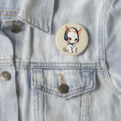 Adorable Kawaii Cat in Kopfhörern Button (Beispiel)