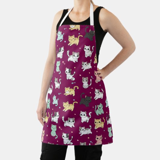 Adorable Kawaii Cats Pattern Schürze (InSitu)