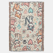 Adorable Kawaii Cats Throw Blanket - Gemütlich und Decke (Vorderseite Vertikal)
