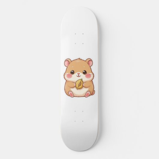 Adorable Kawaii Chibi Hamster Skateboard (Vorderseite)