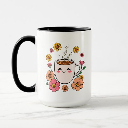 Adorable Kawaii Coffee Cartoon Tasse (Links)
