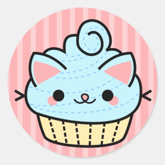 Adorable Kawaii Cupcake Sticker (Vorderseite)