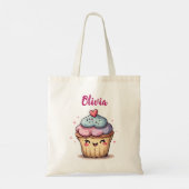Adorable Kawaii Cupcake Tragetasche (Rückseite)
