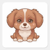 Adorable Kawaii Dog Sticker (Vorderseite)