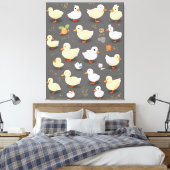 Adorable Kawaii Duck: Mehrere Vector Designs Leinwanddruck (Insitu (Schlafzimmer))