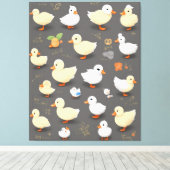 Adorable Kawaii Duck: Mehrere Vector Designs Leinwanddruck (Insitu (Holzboden))