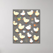 Adorable Kawaii Duck: Mehrere Vector Designs Leinwanddruck (Vorderseite)