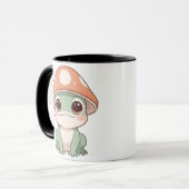 Adorable Kawaii Frosch in Mushroom Hat Kaffeemasch Tasse (Vorderseite Links)