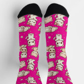 Adorable Kawaii Katze Pink Socken - Katzen Liebhab (Oben)