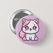 Adorable Kawaii Kitten Button (Vorne & Hinten)