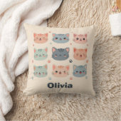 Adorable Kawaii Kitten Faces Kissen (Decke)