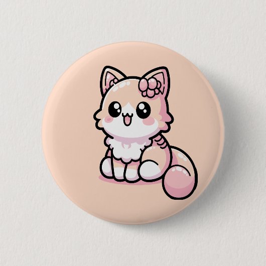 Adorable Kawaii Kitty Button (Vorderseite)