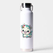 Adorable Kawaii-Kuh mit Kirsche und Bow-Design _2 Trinkflasche (Vorne)