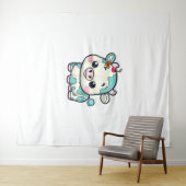Adorable Kawaii-Kuh mit Kirsche und Bow-Design _2 Wandteppich (Beispiel (Horizontal))