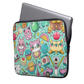 Adorable Kawaii Muster Laptopschutzhülle (Vorderseite Links)