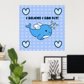 Adorable Kawaii Narwhal Poster (Heimbüro)