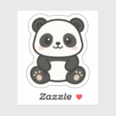 Adorable Kawaii Panda Cartoon Sticker (Blatt)