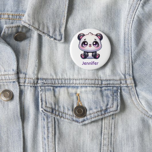 Adorable Kawaii Panda Personalisiertes Design Button (Beispiel)