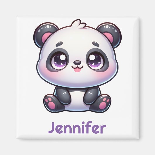 Adorable Kawaii Panda Personalisiertes Design Magnet (Vorne)