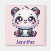Adorable Kawaii Panda Personalisiertes Design Magnet (Vorne)