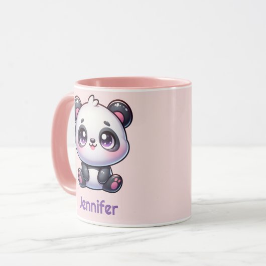 Adorable Kawaii Panda Personalisiertes Design Tasse (Vorderseite Links)