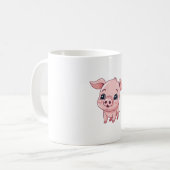 Adorable Kawaii Piglet Illustration Kaffeetasse (Vorderseite Links)