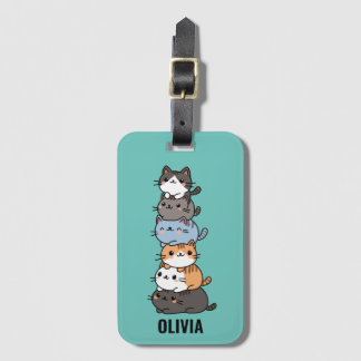 Adorable Kawaii Stack von Kätzchen Gepäckanhänger