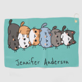 Adorable Kawaii Stapel von Kätzchen nach Maß Golfhandtuch (Horizontal)