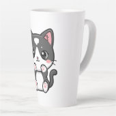 Adorable Kawaii Tabby Kitten Illustration Milchtasse (Rechte Ecke)